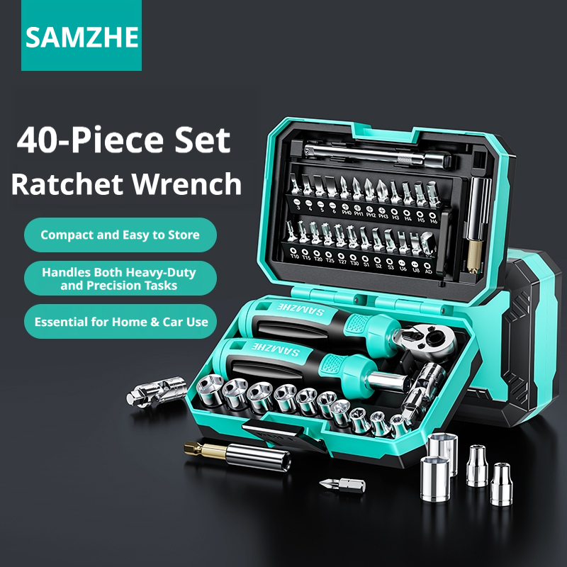 Power Tools Catalogue - SAMZHE 40Pcs Combination Ratchet Wrench Screwdrivers
