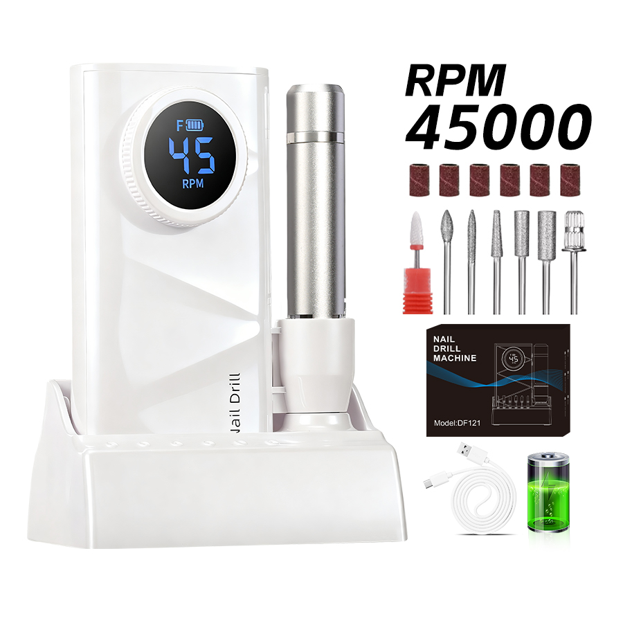 Power Tools Excel - Rechargeable Nail Drill Machine, 45000RPM, 4500mAh