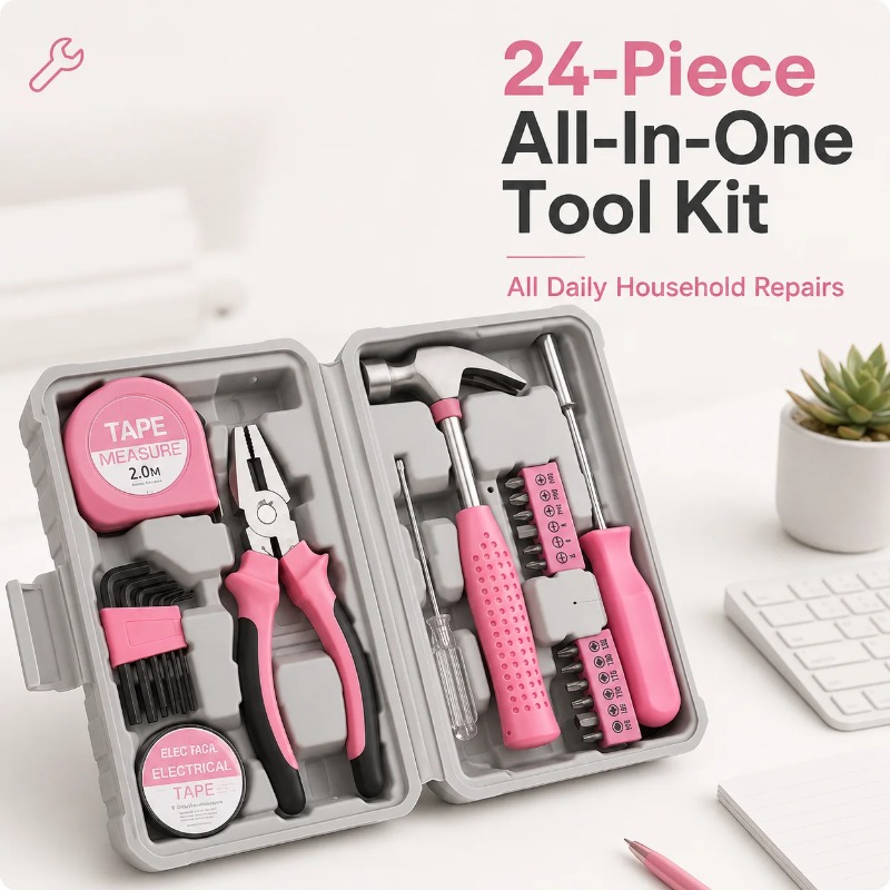24pc Pink Tool Kit for Women H - đánh giá và giá Power Tools Catalogue
