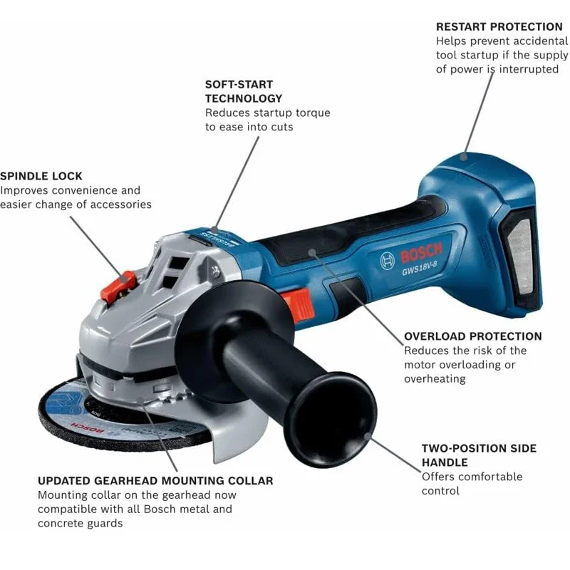 BOSCH GWS 18V-8 Cordless Angle - đánh giá và giá Power Tools Grinder