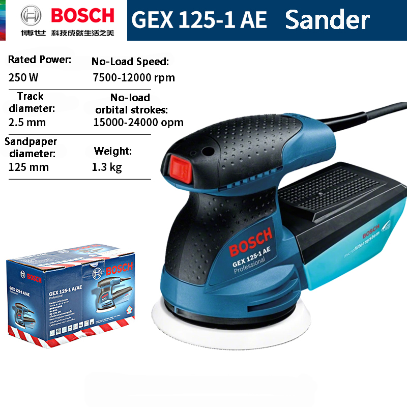 BOSCH GEX 125-1AE 220V Random  - đánh giá và giá Power Tools Grinder
