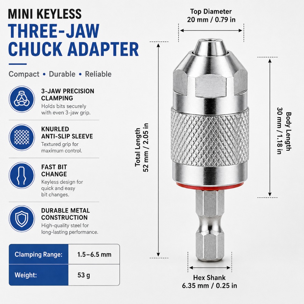 3 Jaw Drill Chuck Adapter with - đánh giá và giá Power Tools Woodworking