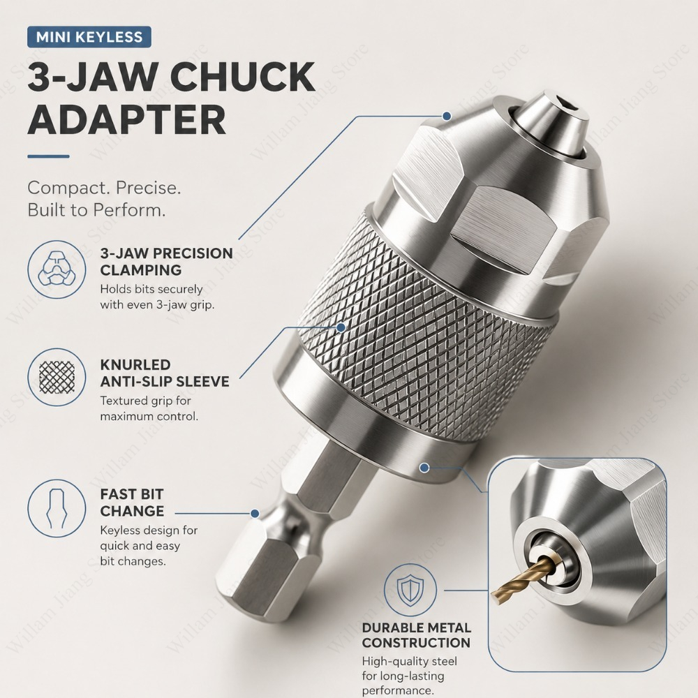 3 Jaw Drill Chuck Adapter with - đánh giá và giá Power Tools Woodworking